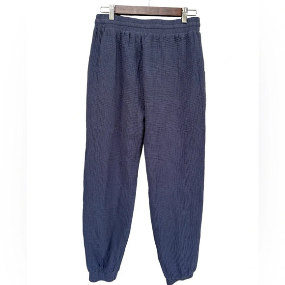 Pinch | Lightweight Cotton Gauzey Muslin Joggers in Blue, Size Large - Picture 2 of 7